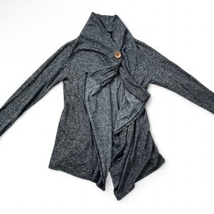 womens asymmetrical single button layered cardigan